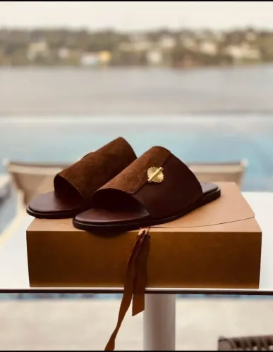 Sandales soft Tchin ST Class Marron orné en doré