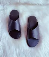Sandales soft Tchin ST Babouche Noir brillant croisé