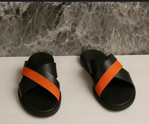 Sandales soft Tchin ST Black avec bande Orange originale