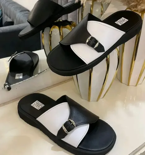 Sandales soft Tchin ST Mules héritage Blanc et Noir 