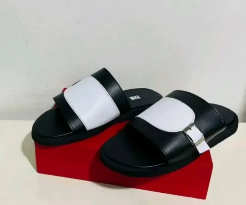 Sandales soft Tchin ST Deux tons  Blanc et Noir à boucle