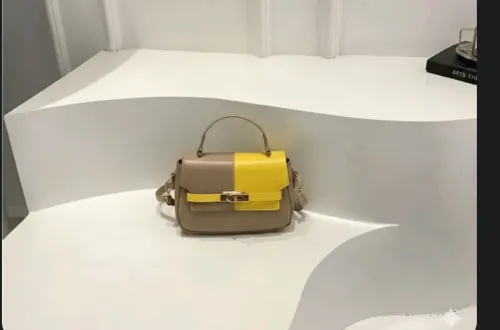 Sac à main Effet Jaune bi-colore 