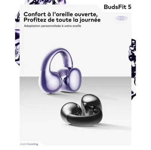 Itel Ecouteur Sans Fil BudsFit 5 Certifié IP54 GRIS Tout Simplement éblouissant Buds Fit 5