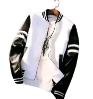 Veste de style varsity noir et blanc