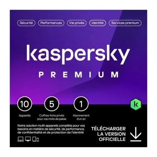 Kaspersky premium 2024 (10postes--1An)